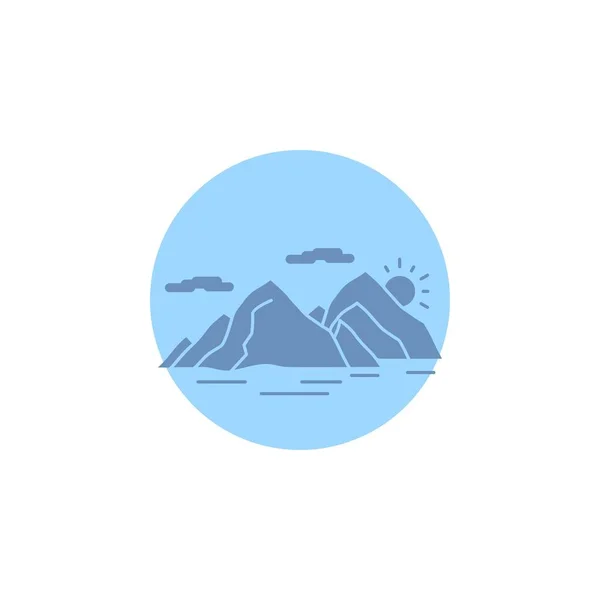 Гора Холм Пейзаж Природа Вечерняя Глыпская Икона — стоковый вектор