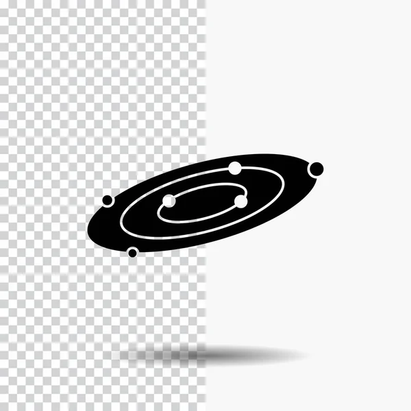 Galaxy Astronomy Planets System Universe Glyph Icon Transparent Background Black — Stock Vector