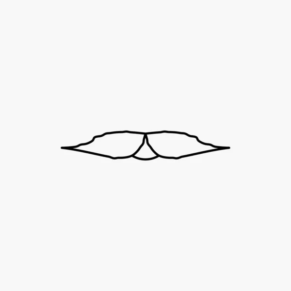 Moustache Hipster Movember Male Men Line Icon Vector Isolated Illustration — Stock Vector
