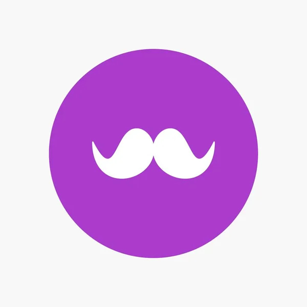 Bigode Hipster Movember Macho Homens White Glyph Icon Circle Ilustração — Vetor de Stock