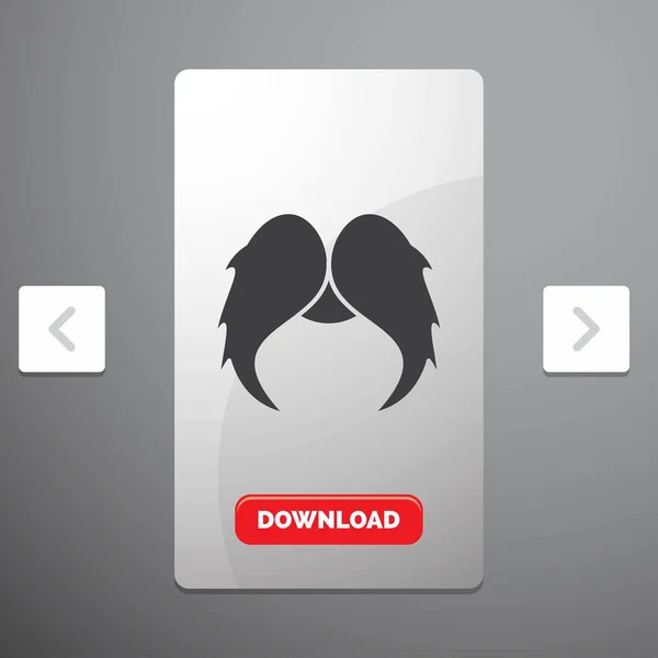 Baffi Hipster Movember Maschio Uomo Glyph Icona Carousal Pagination Slider — Vettoriale Stock