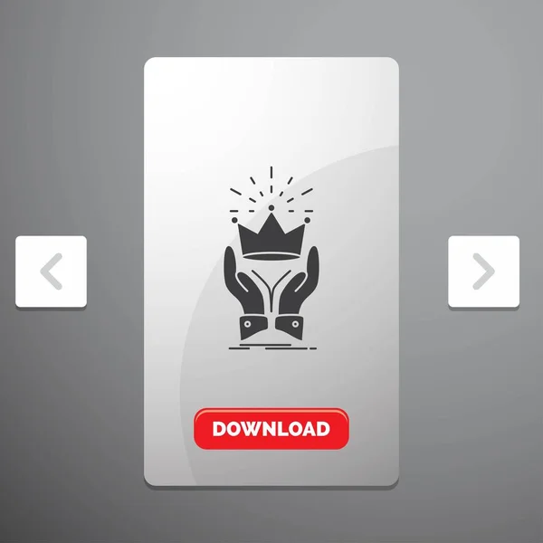 Kroon Eer Koning Markt Koninklijke Glyph Pictogram Carousal Paginering Slider — Stockvector