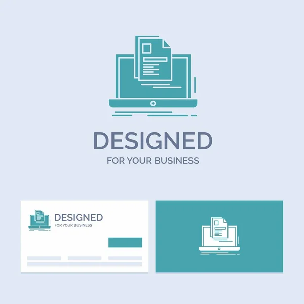 Λογαριασμός Φορητός Υπολογιστής Αναφορά Εκτύπωση Συνέχιση Business Λογότυπο Γλύφου Εικονίδιο — Διανυσματικό Αρχείο