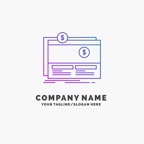 Crowdfunding Financiamento Angariação Fundos Plataforma Site Purple Business Logo Template — Vetor de Stock