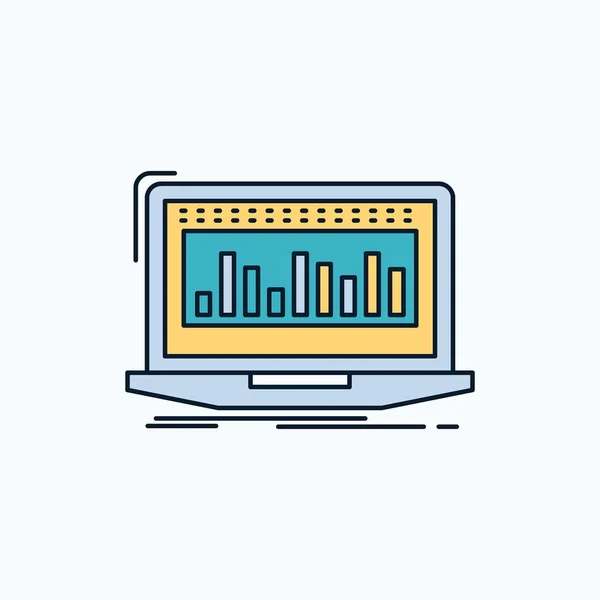 Dados Financeiro Índice Monitoramento Estoque Flat Icon Sinal Verde Amarelo —  Vetores de Stock