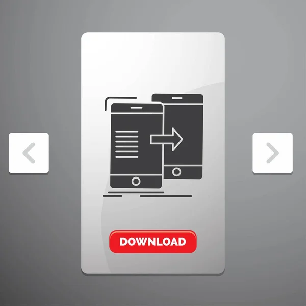 Données Partage Synchronisation Synchronisation Synchronisation Glyph Icône Dans Carrousel Pagination — Image vectorielle