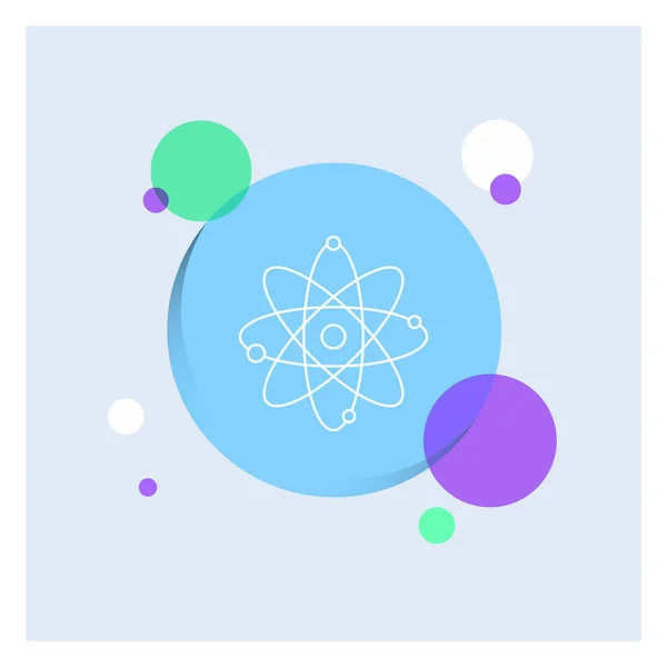 Атом Ядерна Молекулярна Хімічна Наукова Піктограма Білої Лінії Барвистий Фон — стоковий вектор