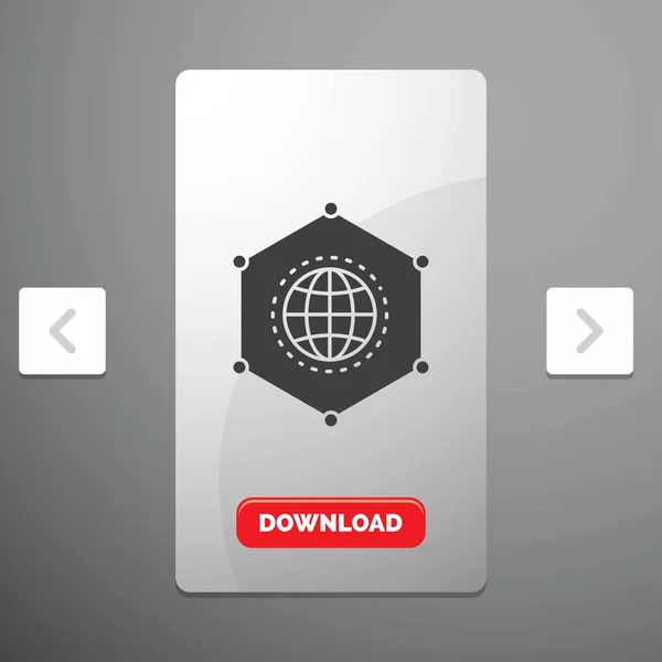 Rede Global Dados Conexão Negócios Glyph Ícone Carousal Paginação Slider —  Vetores de Stock