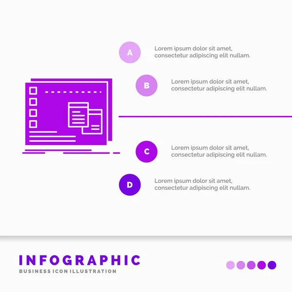 Window Mac Operational Program Infographics Template Website Presentation Glyph Purple — Stock Vector