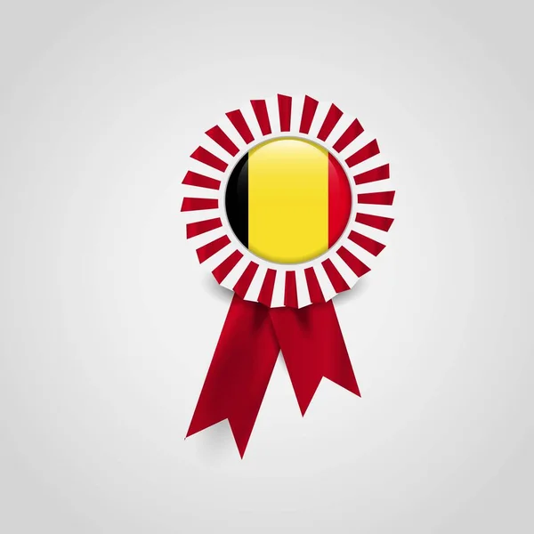 Vecteur Conception Badge Drapeau Belgique — Image vectorielle