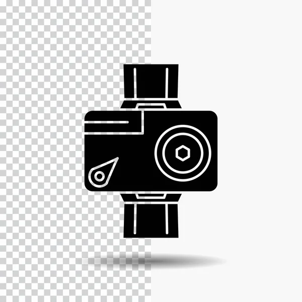 Kamera Action Digital Video Foto Glyphen Symbol Auf Transparentem Hintergrund — Stockvektor