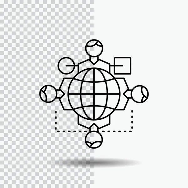 Functie Instructie Logica Operatie Voldoen Aan Line Pictogram Transparante Achtergrond — Stockvector