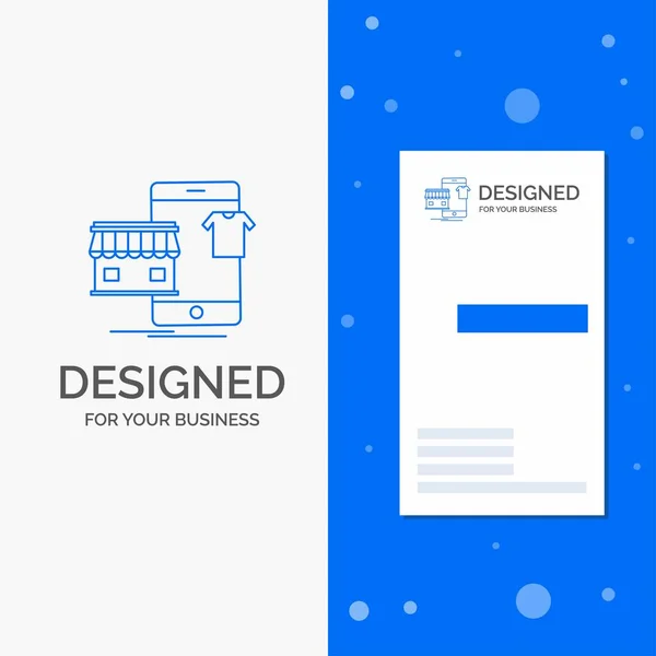 Firmenlogo Für Einkaufen Bekleidung Kaufen Online Einkaufen Vertikale Blaue Visitenkartenvorlage — Stockvektor