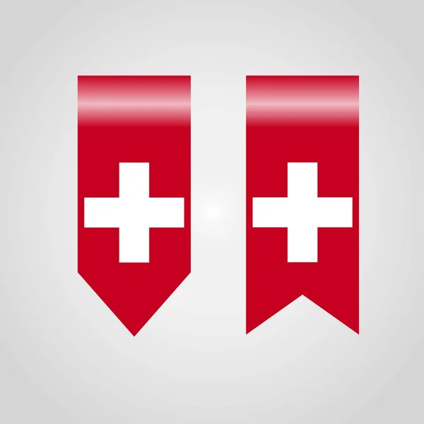 Suíça Haning Bandeira Ilustração —  Vetores de Stock