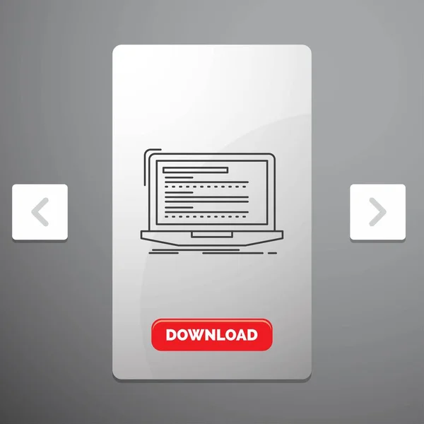 Código Codificación Ordenador Monobloque Portátil Icono Línea Paginación Carrusel Diseño — Archivo Imágenes Vectoriales
