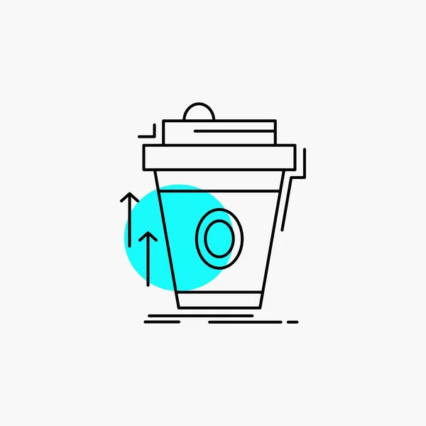 Product Promo Koffie Kop Merk Marketing Lijn Pictogram — Stockvector