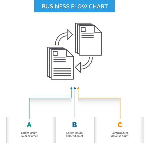 Обмен Общий Доступ Файл Документ Копирование Business Flow Chart Design — стоковый вектор