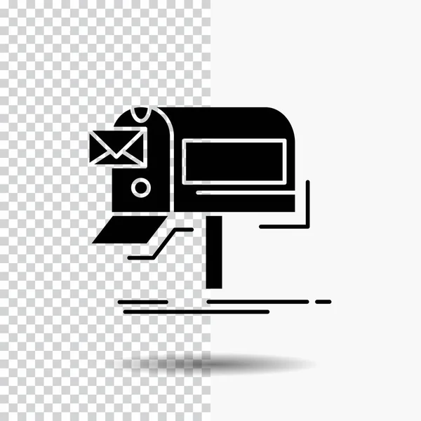 Campañas Email Marketing Newsletter Correo Electrónico Glyph Icon Transparent Background — Vector de stock