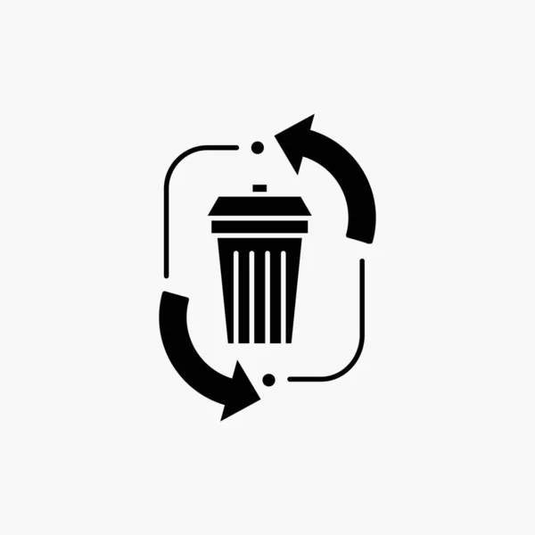 廃棄物 ミ処理 ゴミの管理 グリフ アイコンをリサイクルします 分離したベクトル図 — ストックベクタ