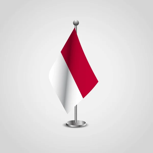 Indonesia Flag Pole Illustration — Stock Vector