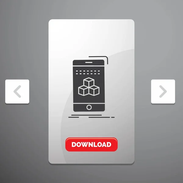 Caixa Cubo Smartphone Produto Glyph Icon Carousal Paginação Slider Design — Vetor de Stock