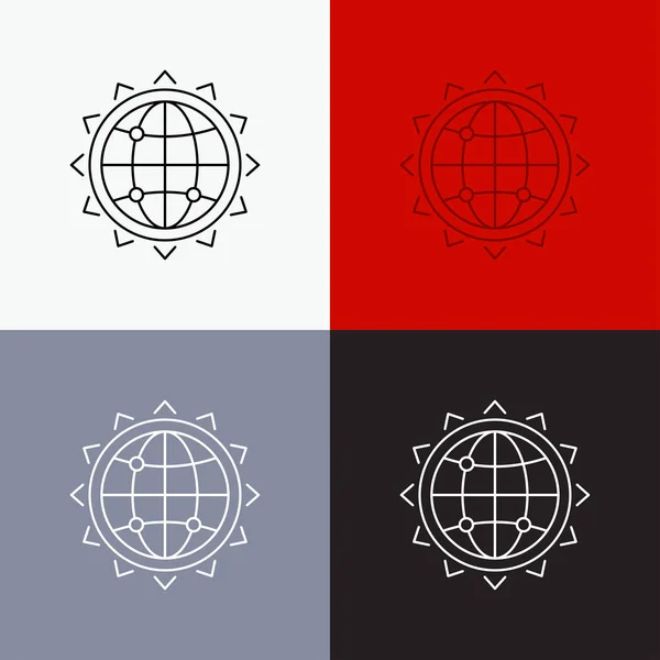 Świecie Globe Seo Biznes Optymalizacja Ikona Nad Różne Tła Design — Wektor stockowy