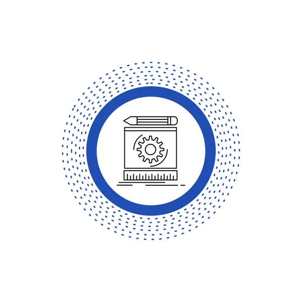 Draft, engineering, process, prototype, prototyping Line Icon. Vector isolated illustration