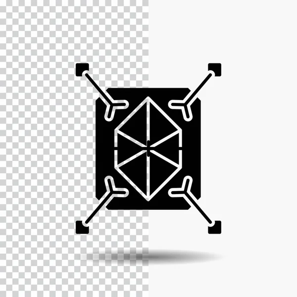 Object Prototyping Rapid Structure Glyph Icon Transparent Background Black Icon — Διανυσματικό Αρχείο