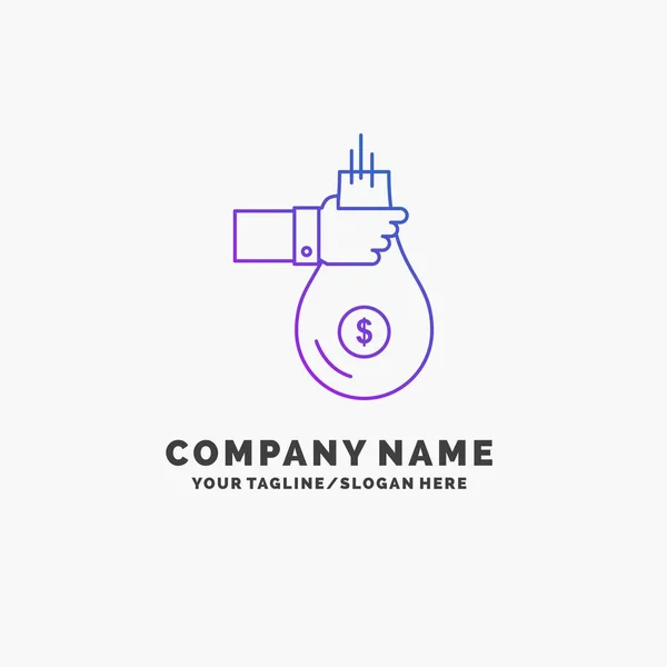 Bolsa Finanças Dar Investimento Dinheiro Oferta Purple Business Logo Template — Vetor de Stock