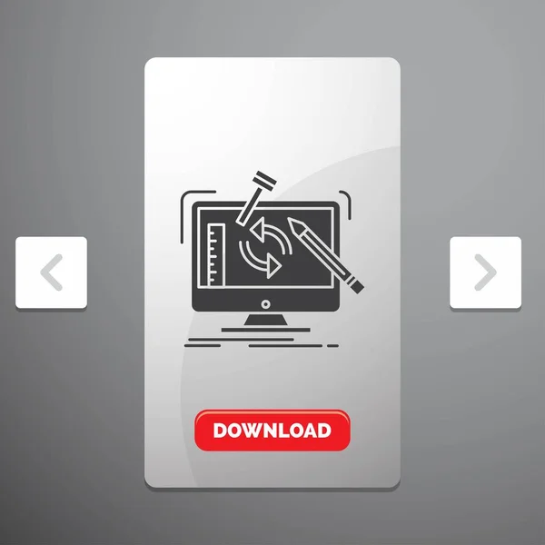 Инжиниринг Проект Инструменты Мастерская Обработка Глифовой Иконы Дизайне Слайдера Carousal — стоковый вектор