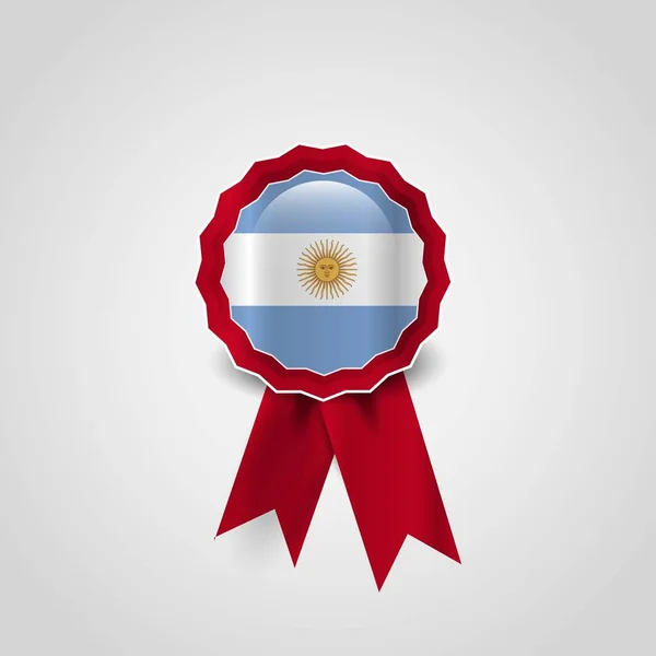 Argentina Banderas Insignia Diseño Vector — Vector de stock