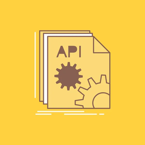 Api App Coding Developer Software Flat Line Filled Icon Tombol - Stok Vektor