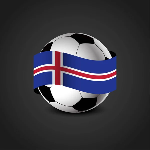 Isländische Flagge Rund Den Fußball — Stockvektor