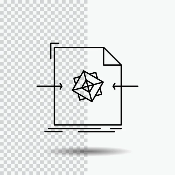 Документ Файл Єкт Піктограма Лінії Обробки Прозорому Тлі Чорна Ікона — стоковий вектор