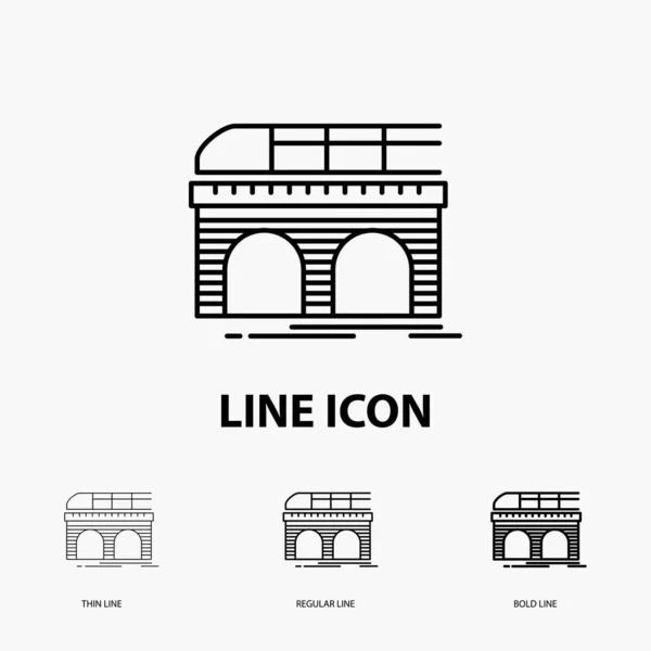 Metrou Cale Ferată Cale Ferată Tren Transport Icon Stil Subțire — Vector de stoc