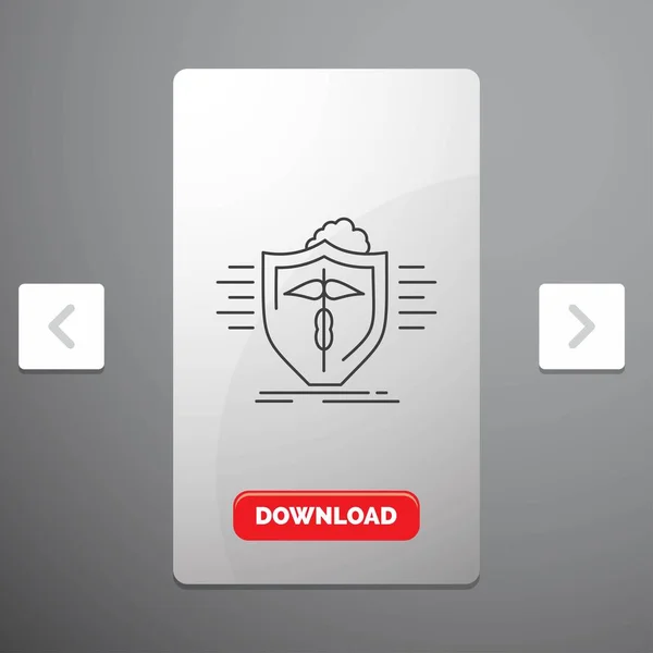 insurance, health, medical, protection, safe Line Icon in Carousal Pagination Slider Design & Red Download Button