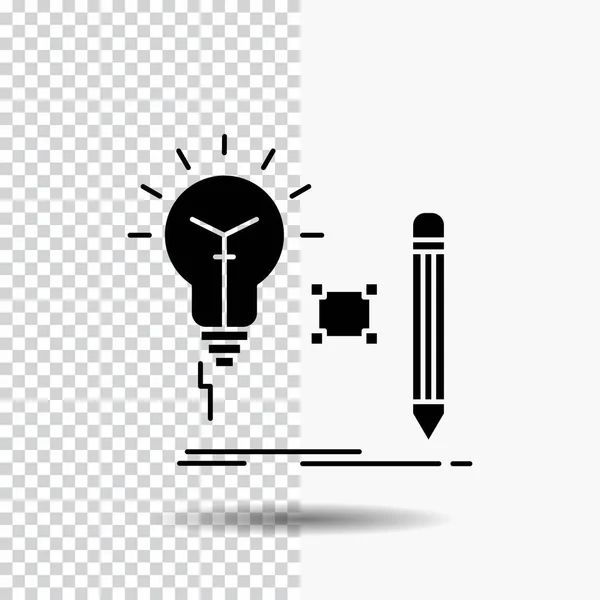 Idee Einsicht Schlüssel Lampe Glyphen Symbol Auf Transparentem Hintergrund Schwarzes — Stockvektor