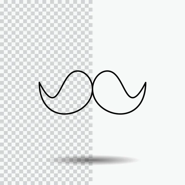 Bigode Hipster Movember Masculino Ícone Linha Homens Fundo Transparente Ilustração —  Vetores de Stock