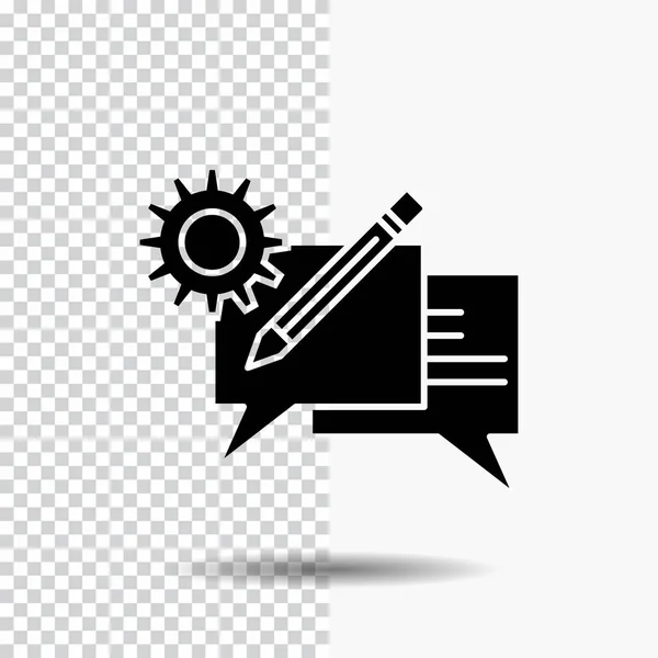 Chat Communication Discussion Setting Message Glyph Icon Transparent Background Black — Stock Vector