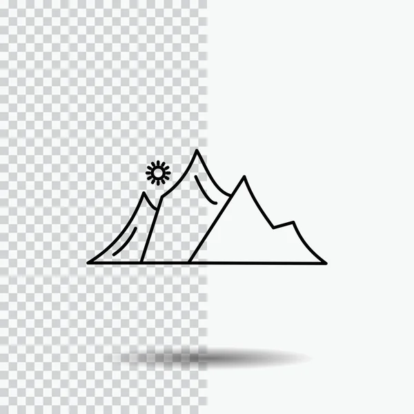 Hügel Landschaft Natur Berg Sonnenlinie Symbol Auf Transparentem Hintergrund Abbildung — Stockvektor