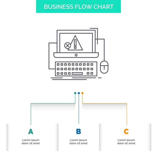 Počítač Crash Chyba Neúspěch Systém Podnikání Vývojový Diagram Design Kroky — Stockový vektor