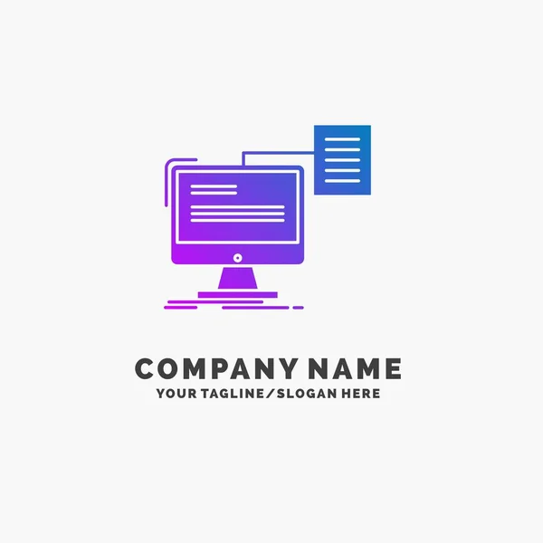 Resume Storage Print Document Purple Business Logo Template Place Tagline — Stock Vector