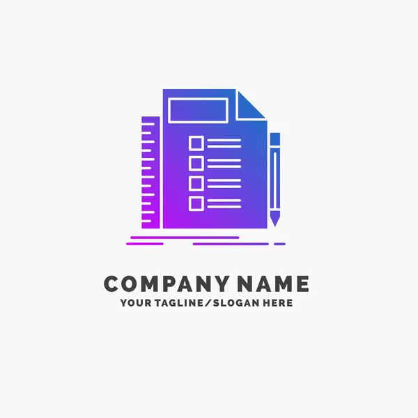 Negócios Lista Plano Planejamento Tarefa Purple Business Logo Template Lugar — Vetor de Stock