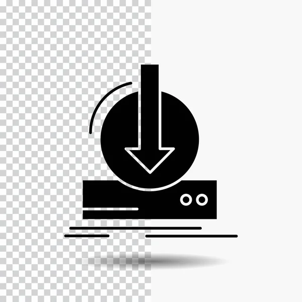 Реклама Контент Видео Скачивание Игра Glyph Icon Заднем Плане Черная — стоковый вектор