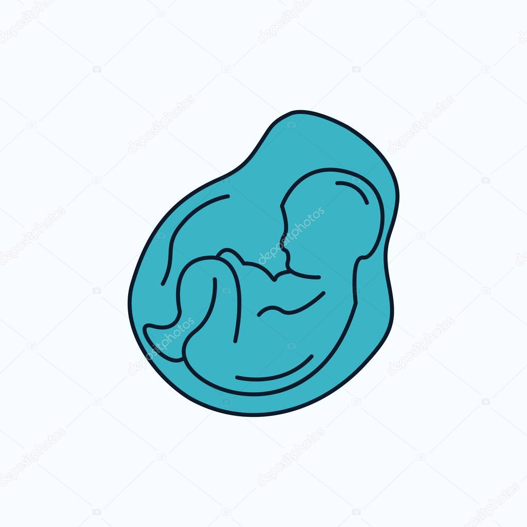 Baby, pregnancy, pregnant, obstetrics, fetus Flat Icon. green and Yellow sign and symbols for website and Mobile appliation. vector illustration