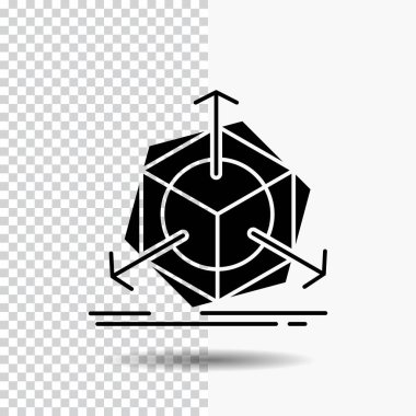 3D, değişiklik, düzeltme, değişiklik, glif simgesini şeffaf arka plan nesne. Siyah simgesi