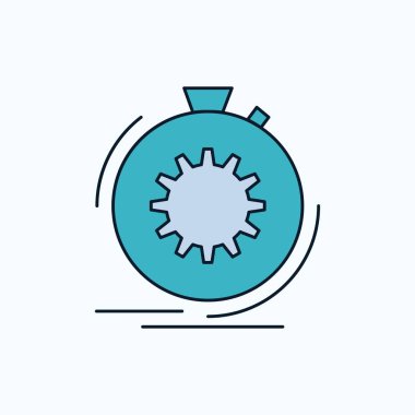 Aksiyon, hızlı, performans, işlemek, düz simge hız. yeşil ve sarı işaret ve sembolleri Web sitesi ve mobil appliation için. vektör çizim