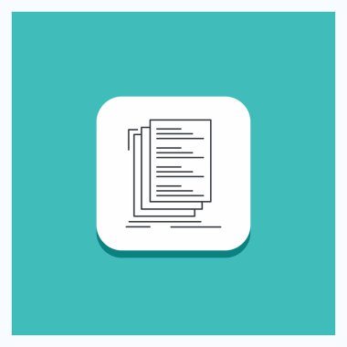 Yuvarlak düğmesi için kodu, kodlama, derleme, dosya, liste satırı simgesi turkuaz arka plan