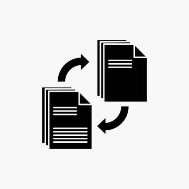 paylaşım, paylaşım, dosya, belge, glif simgesi kopyalama. İzole vektör çizim
