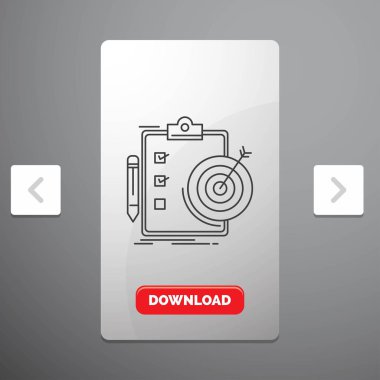 gol, rapor, analytics, hedef, başarı çizgisi simgesinde rekreasyon Pagination Slider tasarımı ve kırmızı Download düğme